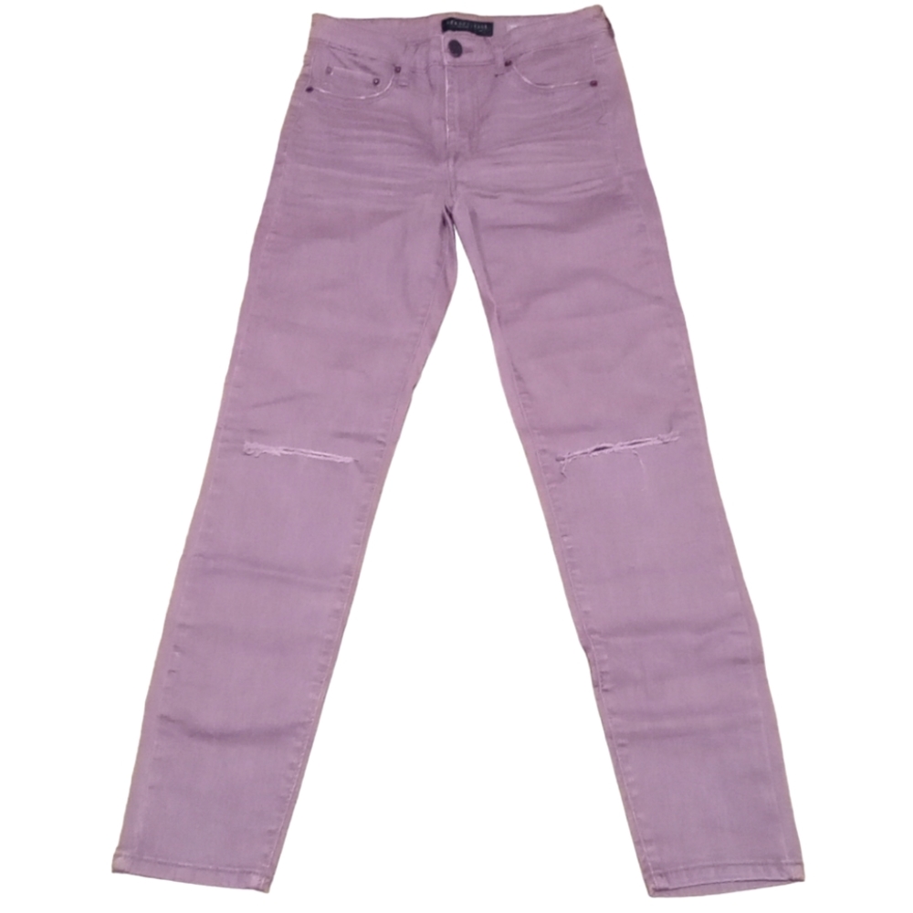 Aeropostale Designed NYC Knees Rips Grape Skinny High Waisted Jegging Jeans